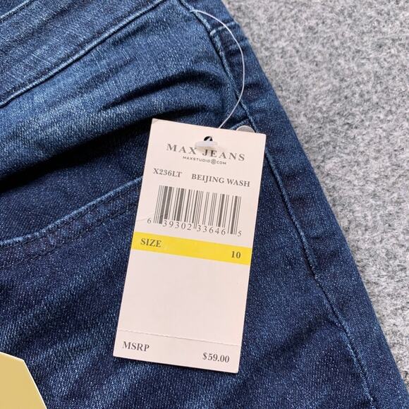 Max Studio Jeans Womens 10 Denim Salisbury Sleek Skinny Stretch Max Fit Zip Fly - Picture 5 of 12